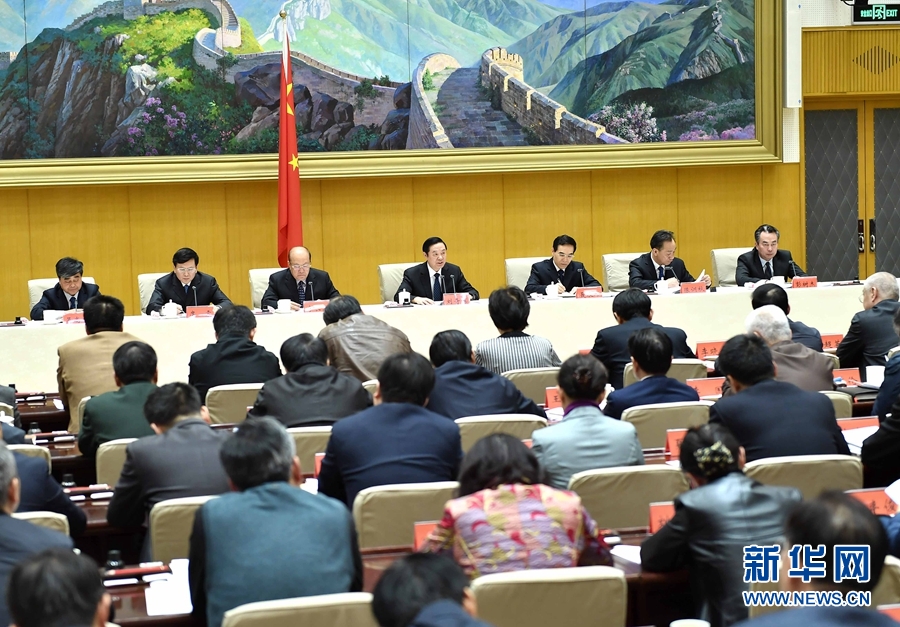 1月13日，中共中央政治局委員、中宣部部長(zhǎng)、全國(guó)&ldquo;掃黃打非&rdquo;工作小組組長(zhǎng)劉奇葆在北京出席第三十次全國(guó)&ldquo;掃黃打非&rdquo;工作電視電話(huà)會(huì)議。新華社記者 李濤 攝