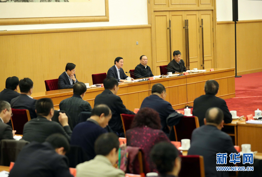 3月23日，治國理政論壇“‘四個全面’戰(zhàn)略布局系列理論研討會”首場研討會在北京召開，中共中央政治局委員、中央書記處書記、中宣部部長劉奇葆出席會議并講話。新華社記者 劉衛(wèi)兵 攝
