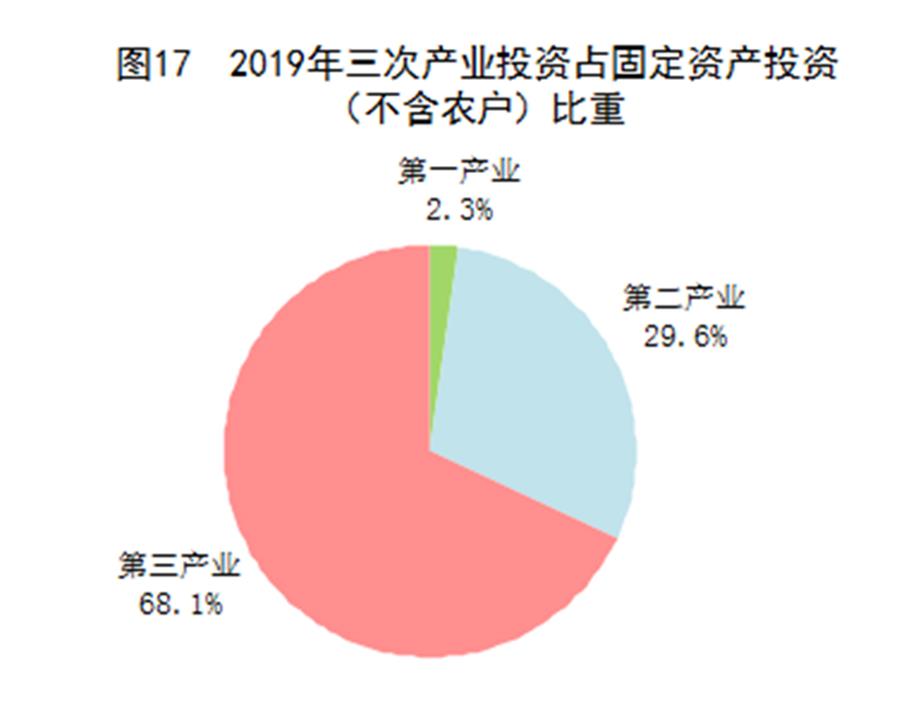 （圖表）［2019年統(tǒng)計公報］圖17 2019年三次產業(yè)投資占固定資產投資（不含農戶）比重