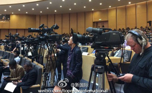 李克強(qiáng)即將在非盟總部發(fā)表演講，請柬&ldquo;一柬難求&rdquo;。圖片來源：&ldquo;新國際&rdquo;微博。