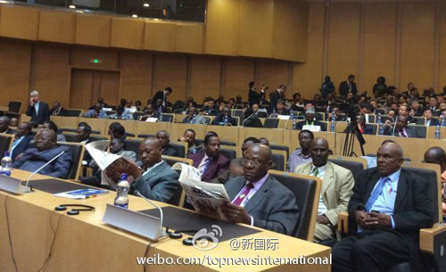 李克強(qiáng)即將在非盟總部發(fā)表演講，請柬&ldquo;一柬難求&rdquo;。圖片來源：&ldquo;新國際&rdquo;微博。