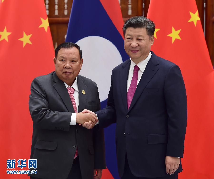 9月2日，國家主席習(xí)近平在杭州會(huì)見老撾國家主席本揚(yáng)。新華社記者張鐸攝