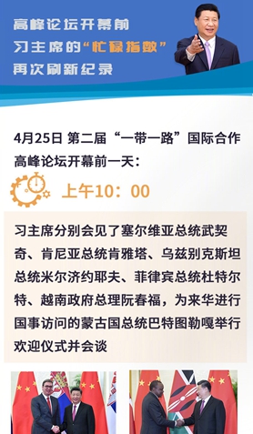 高峰論壇開幕前，習主席的“忙碌指數(shù)”再次刷新紀錄